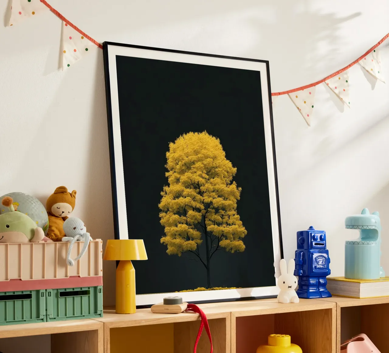 yellow tree in black shade carta hahnemühle da marty
