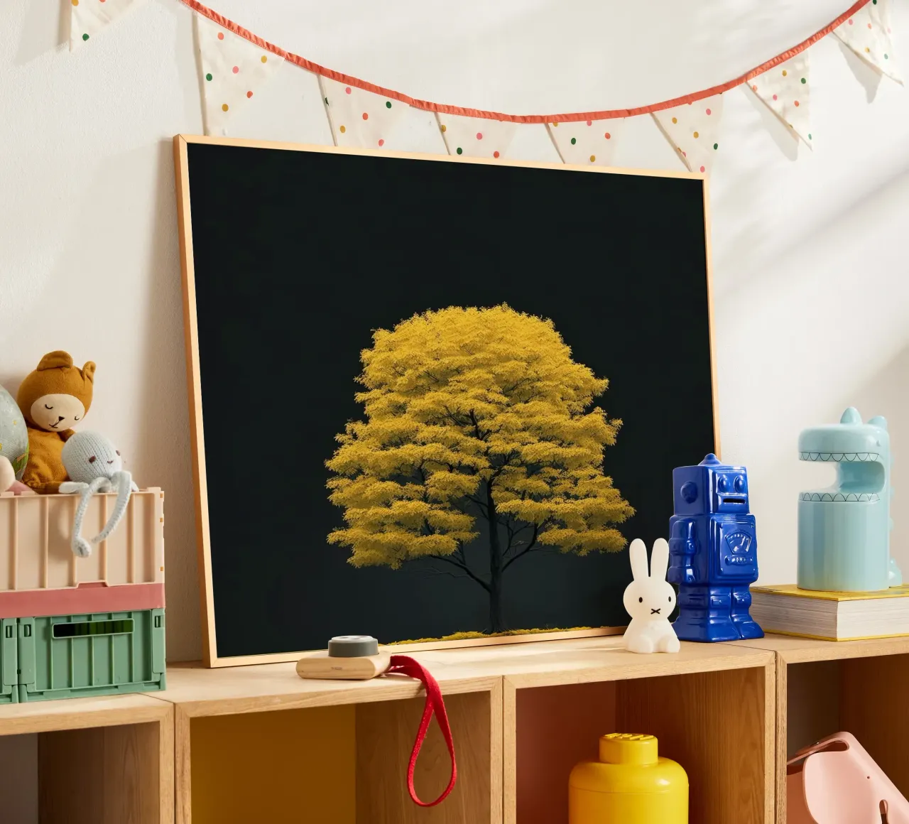 yellow tree in black shade carta hahnemühle da marty