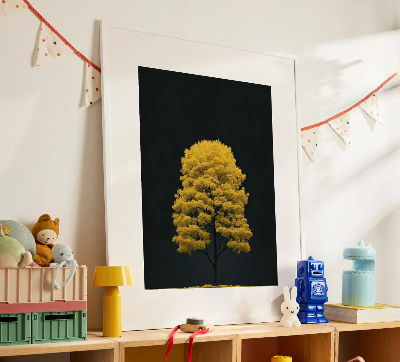 yellow tree in black shade carta hahnemühle da marty