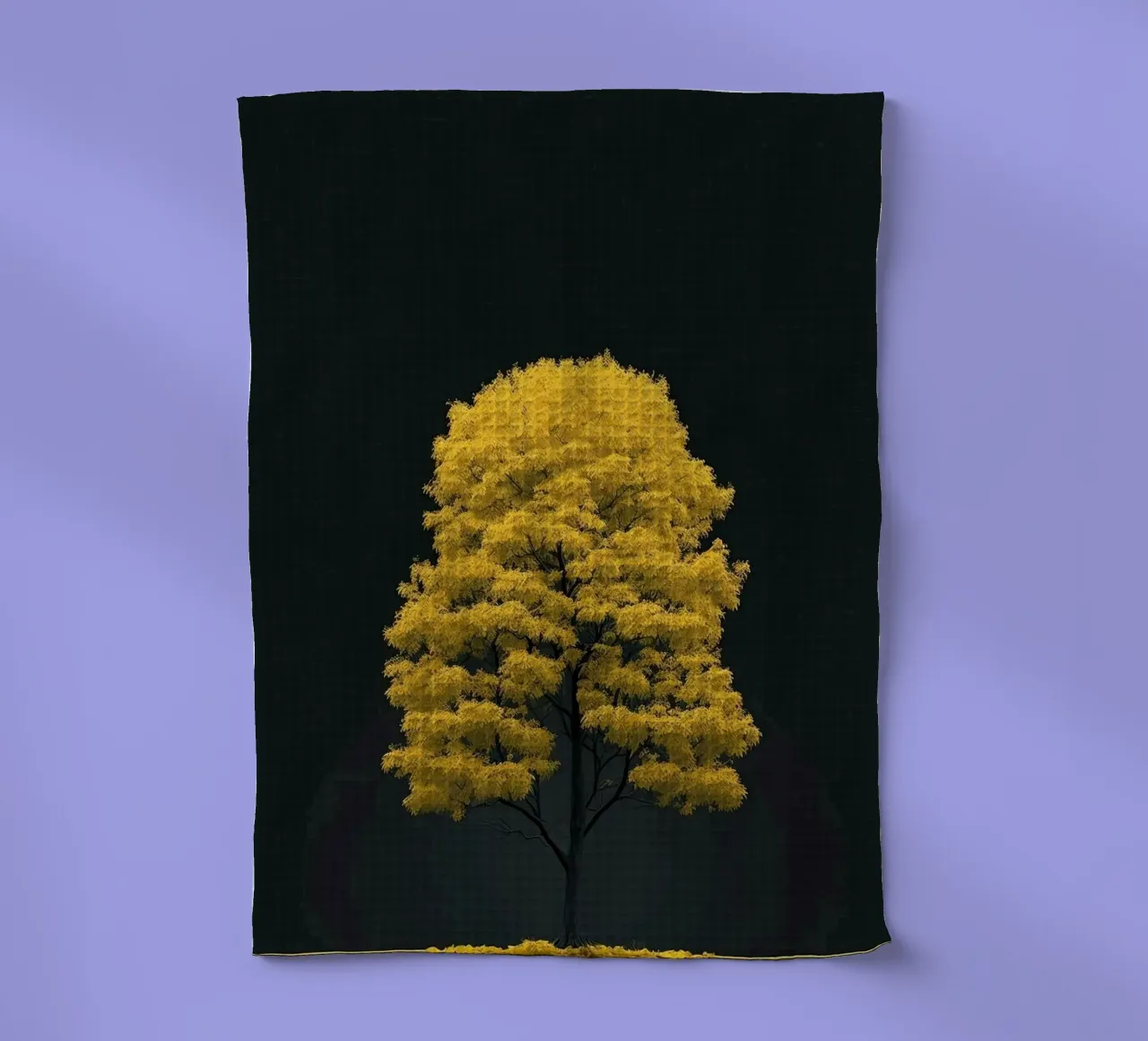yellow tree in black shade canovaccio da cucina da marty