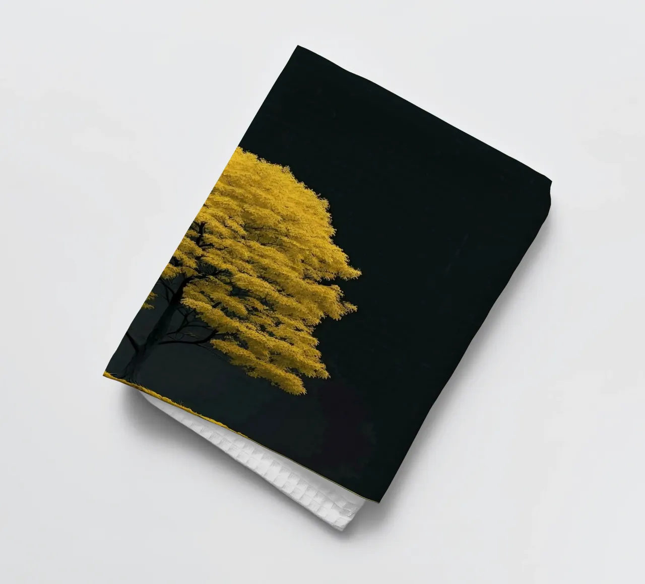 yellow tree in black shade canovaccio da cucina da marty