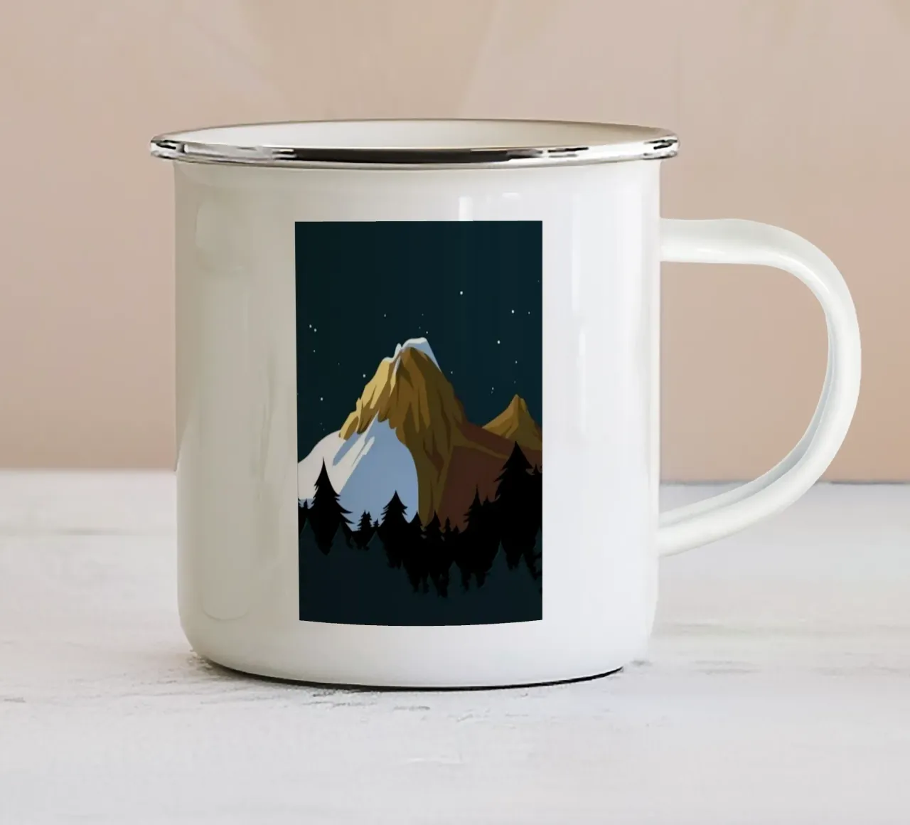 mountain in shade tazza in smalto da marty