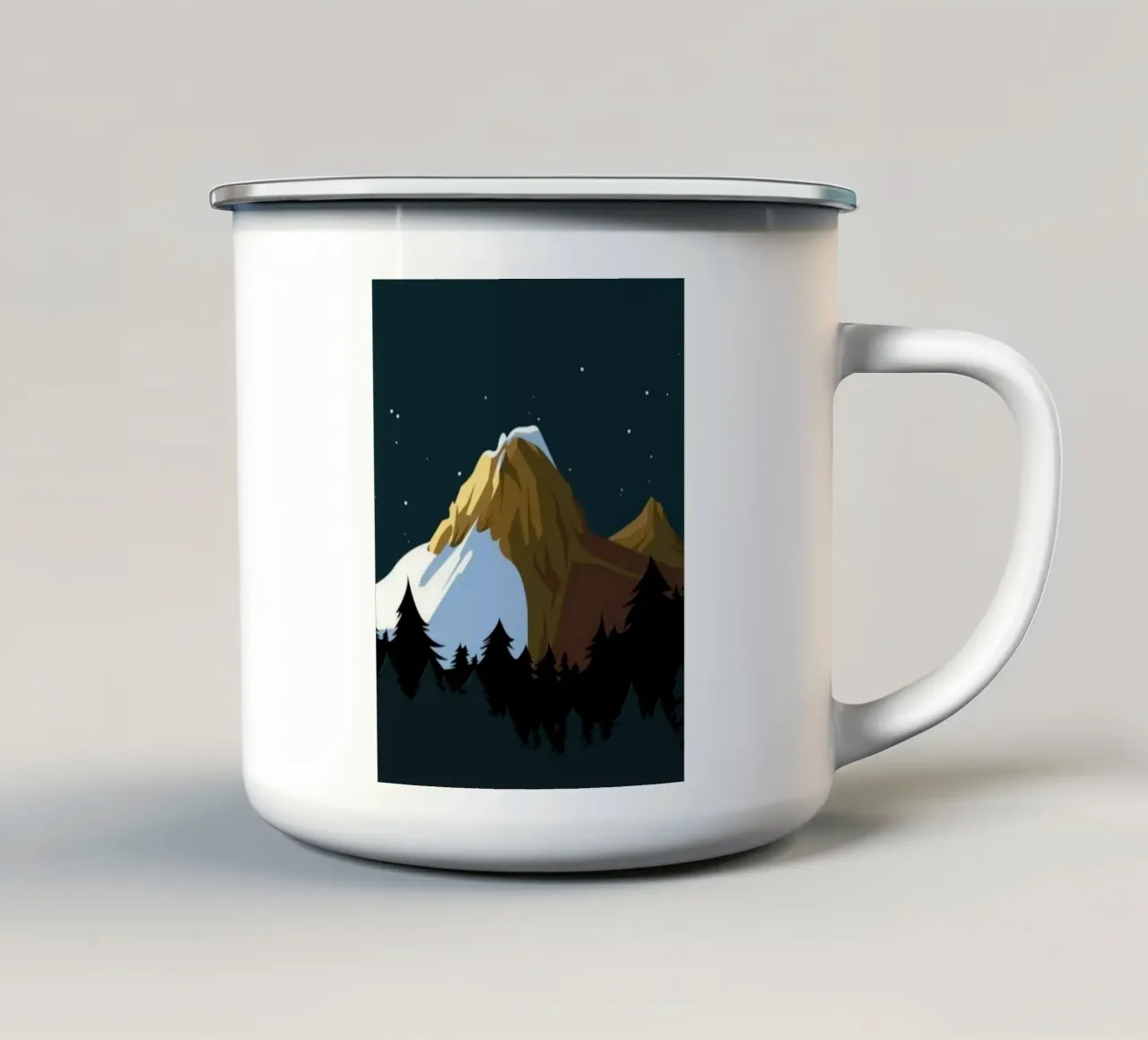 mountain in shade tazza in smalto da marty