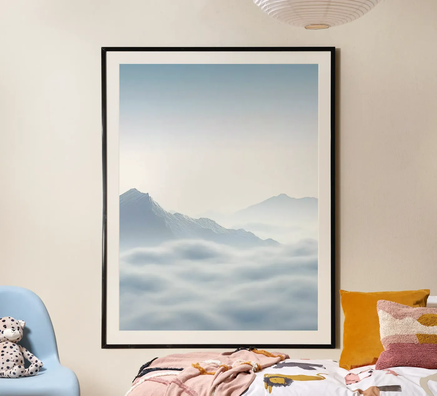 white mountain in cloud poster by marty