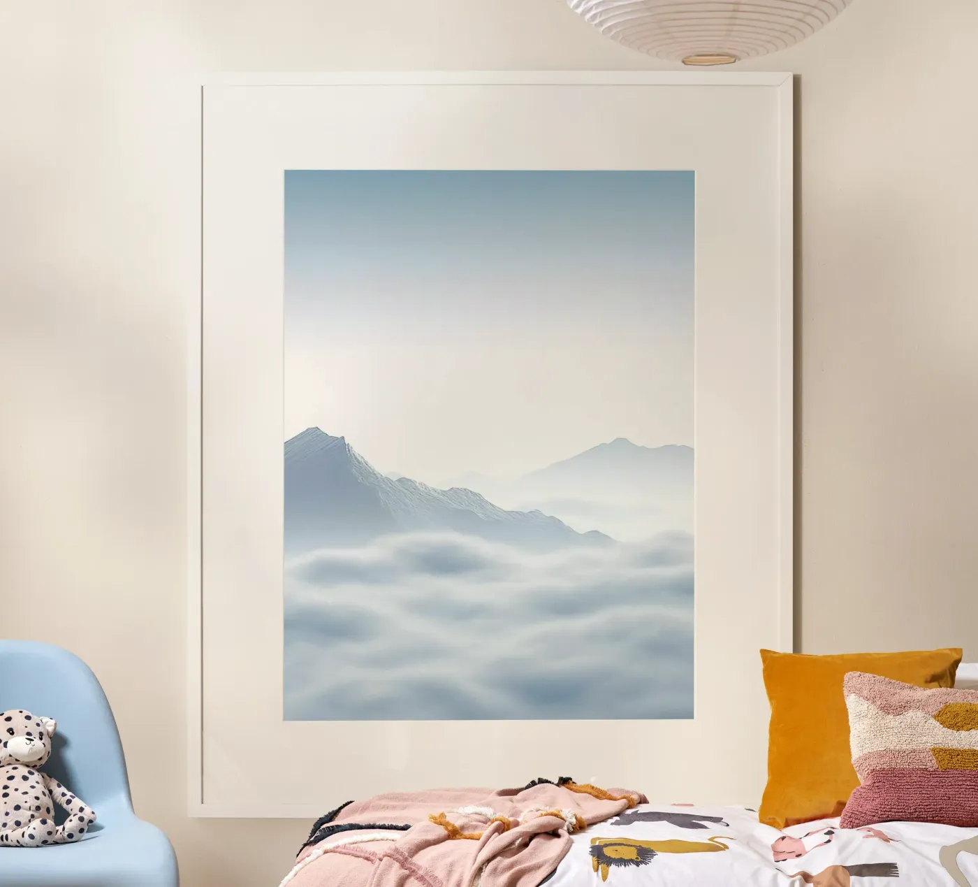 white mountain in cloud poster by marty