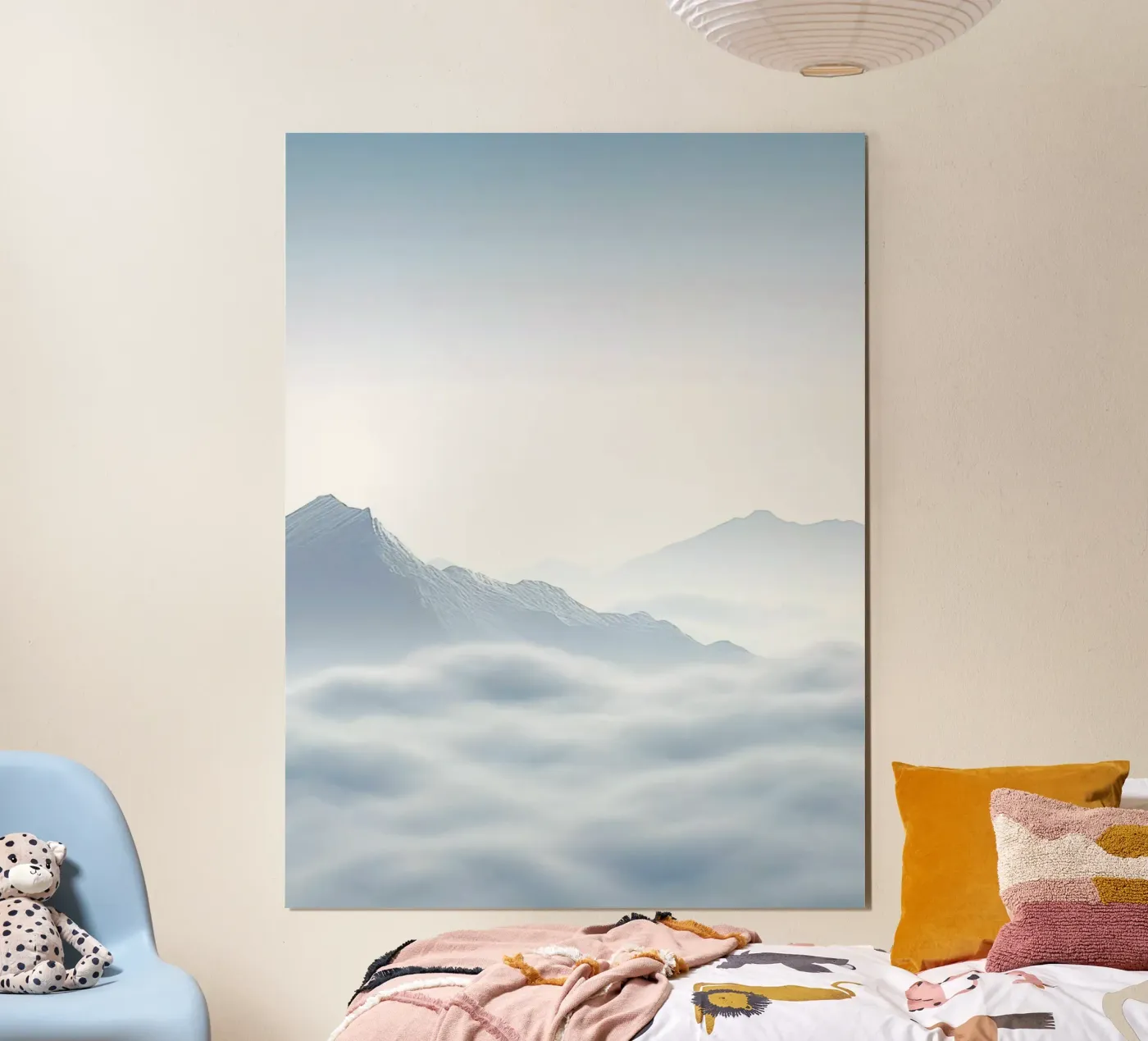 white mountain in cloud poster by marty