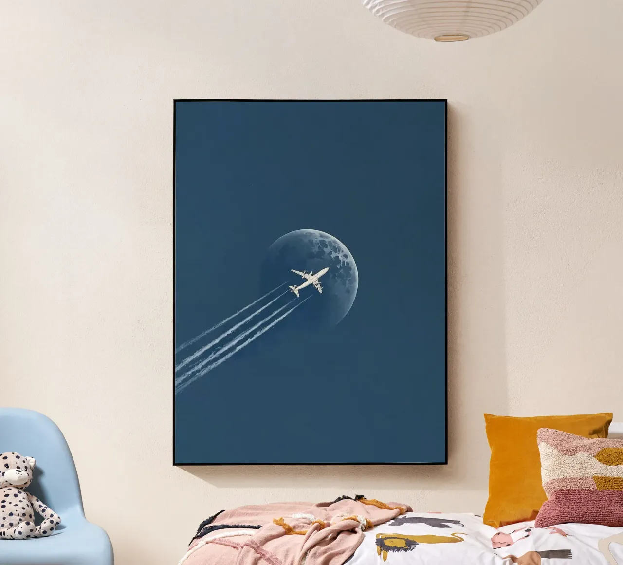 plane fly to moon plexiglass da marty