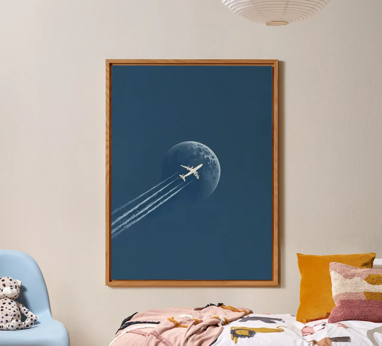 plane fly to moon alluminio dibond da marty
