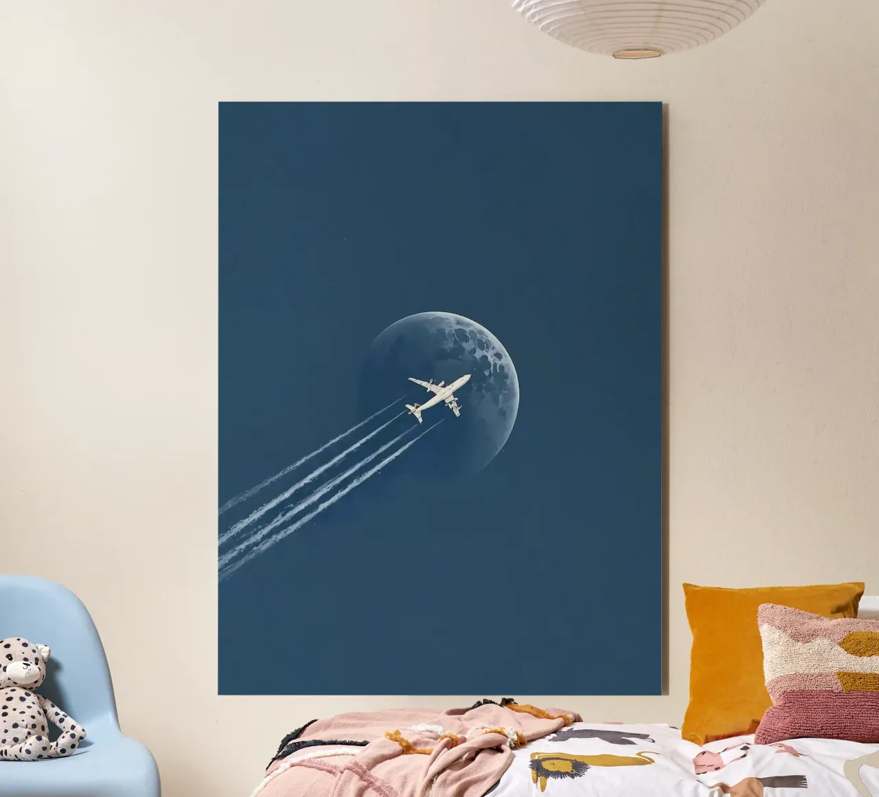 plane fly to moon alluminio dibond da marty
