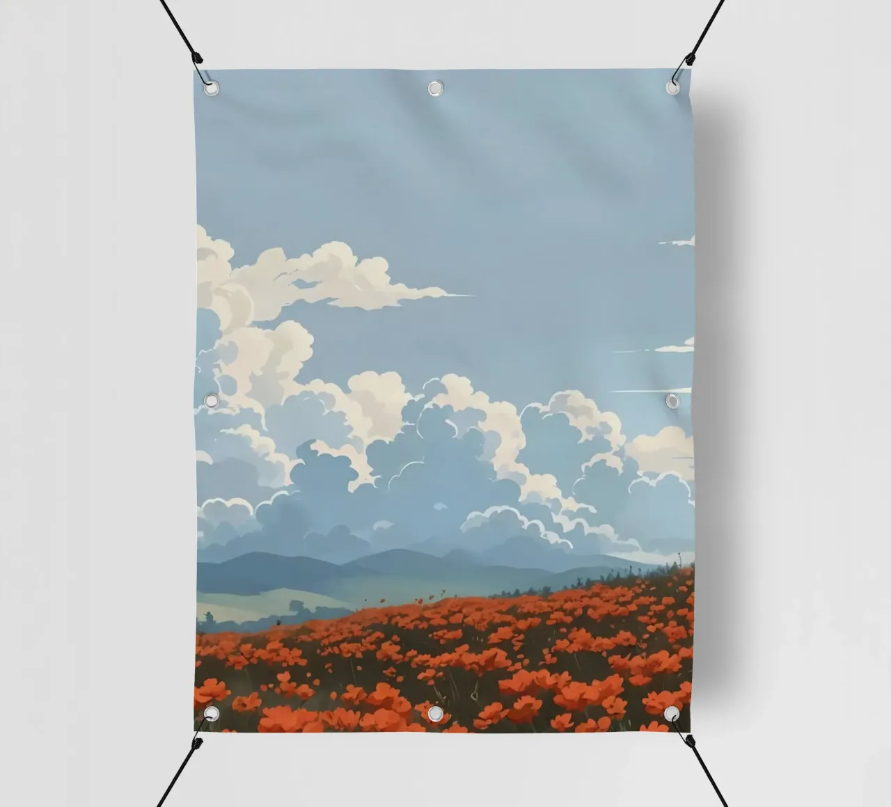 cloudy on flower field telo in pvc da marty