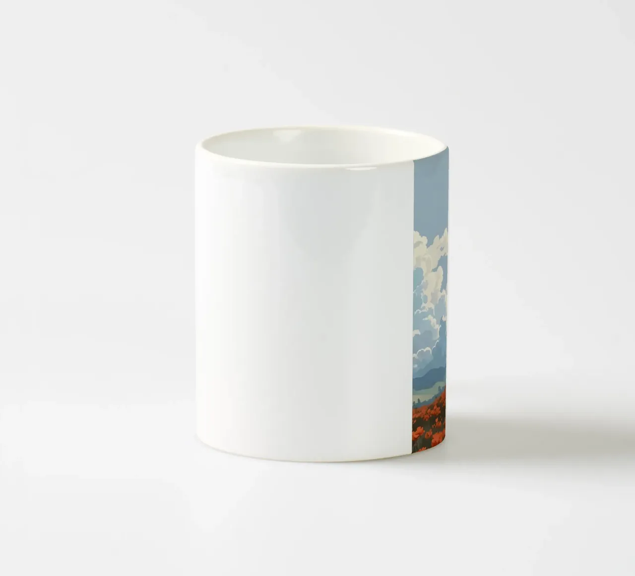 cloudy on flower field tazza in ceramica da marty