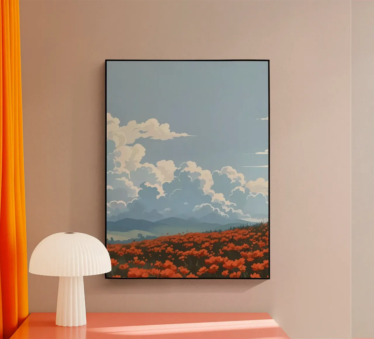 cloudy on flower field plexiglass da marty