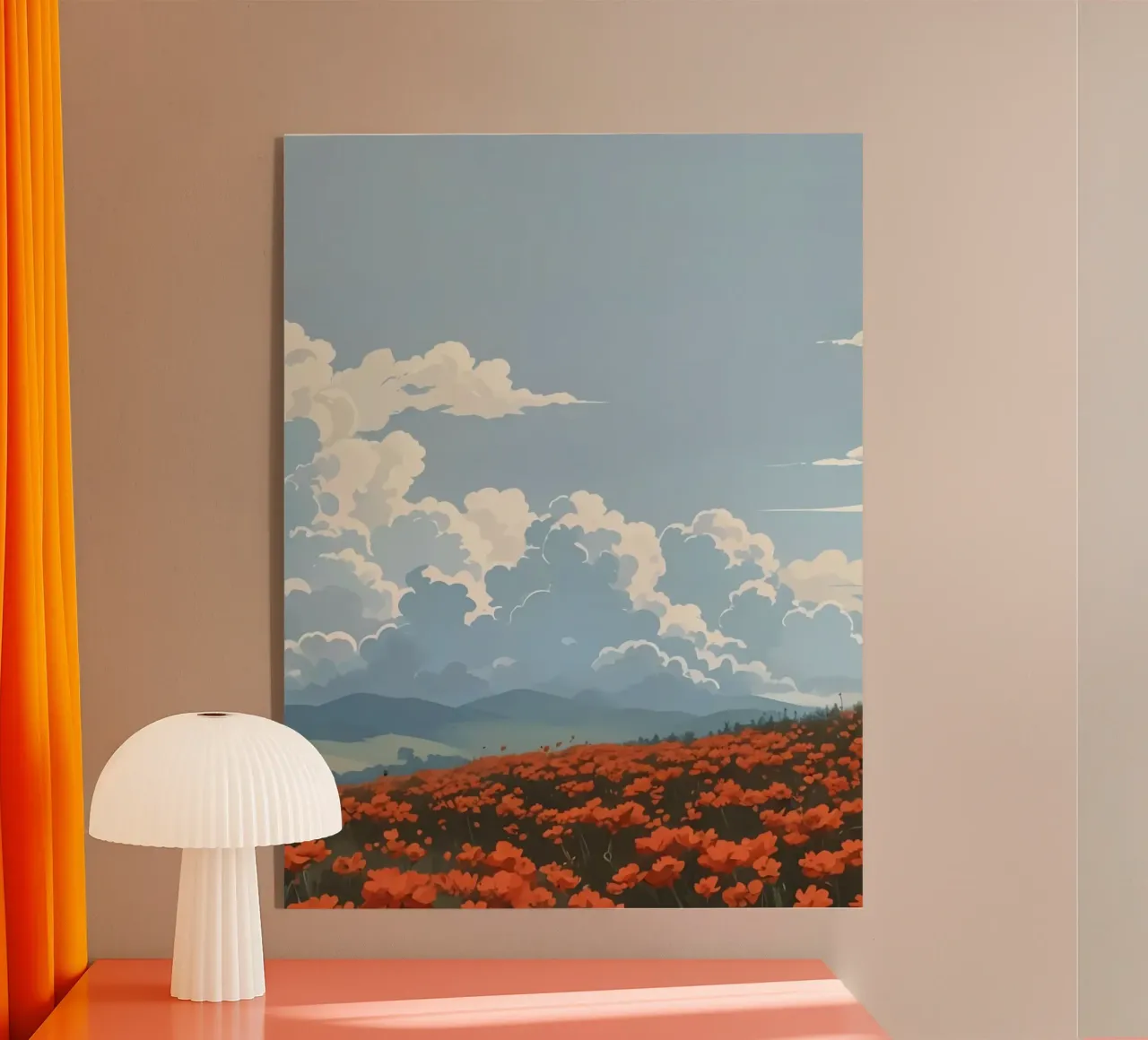 cloudy on flower field plexiglass da marty