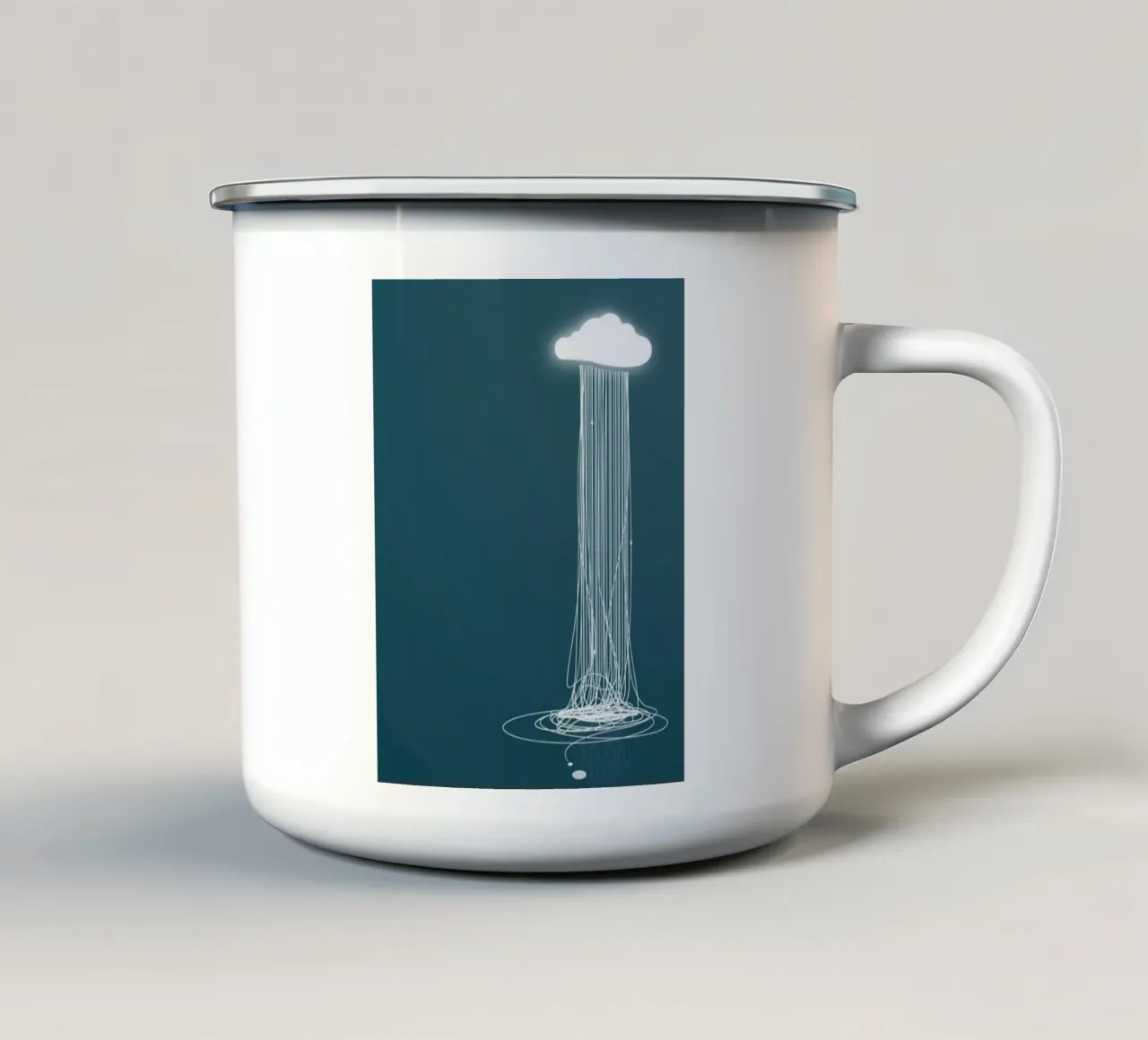 line cloudy rain tazza in smalto da marty