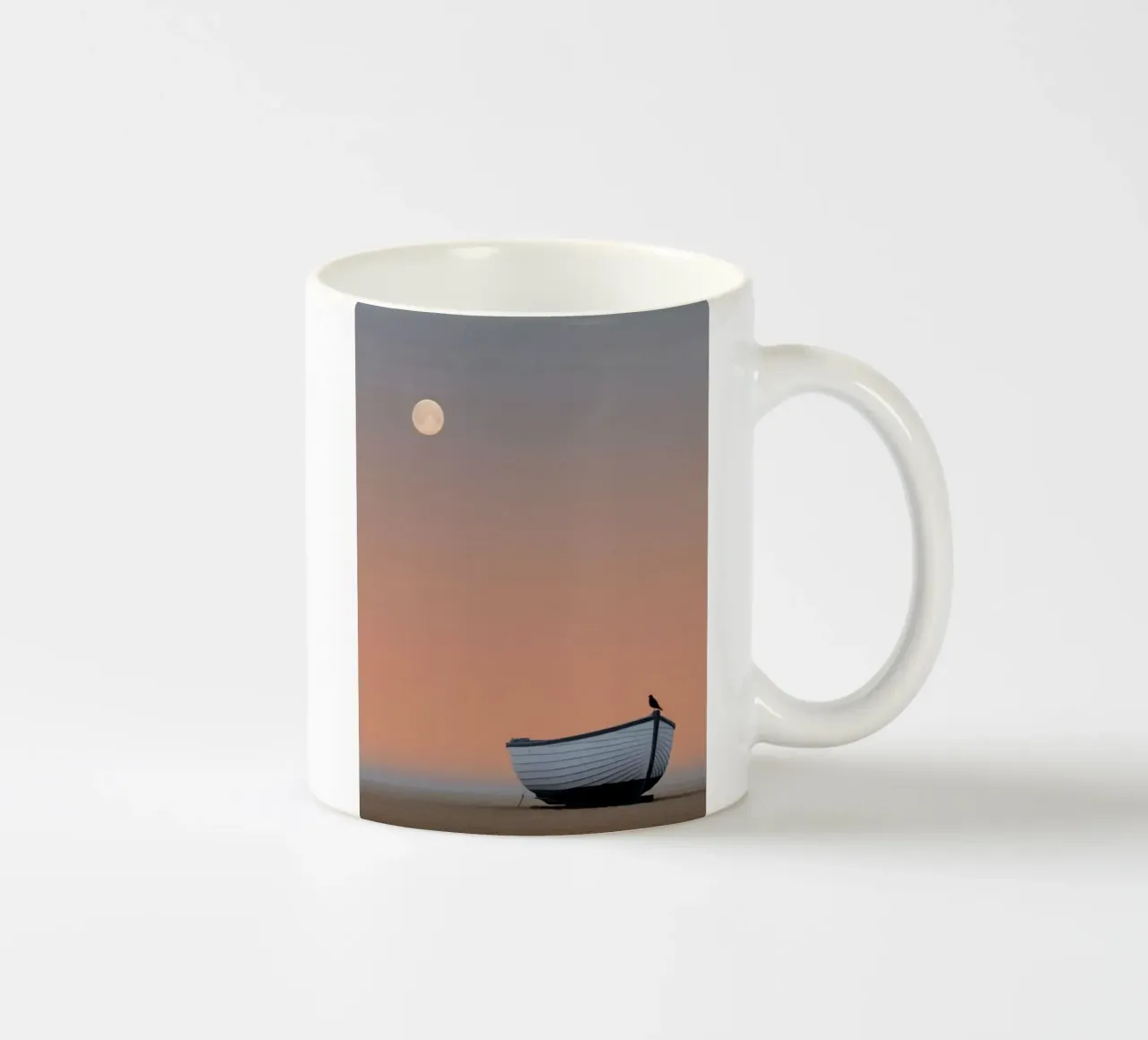 boat with moon tazza in ceramica da marty