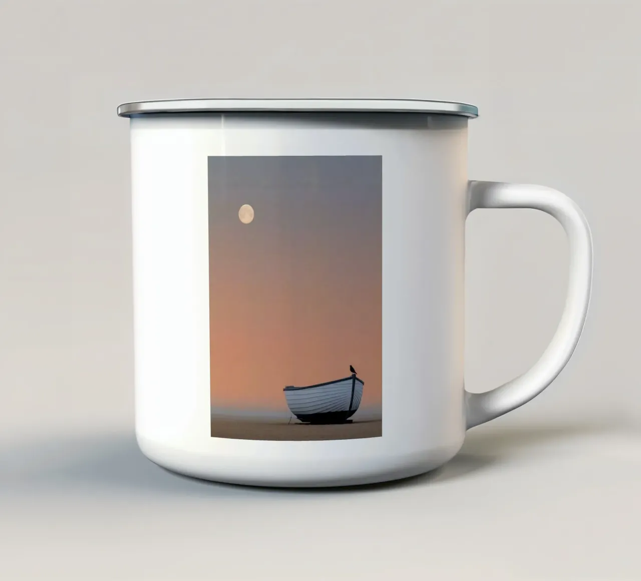 boat with moon emaille mok van marty
