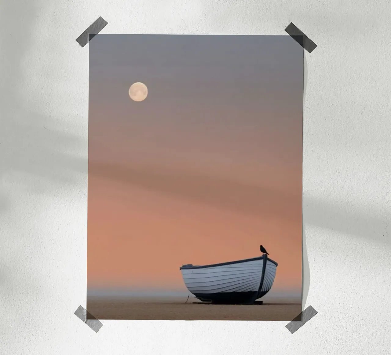 boat with moon carta hahnemühle da marty