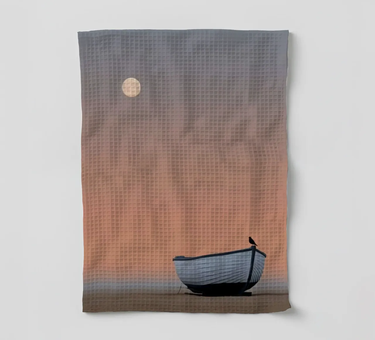 boat with moon torchon de marty