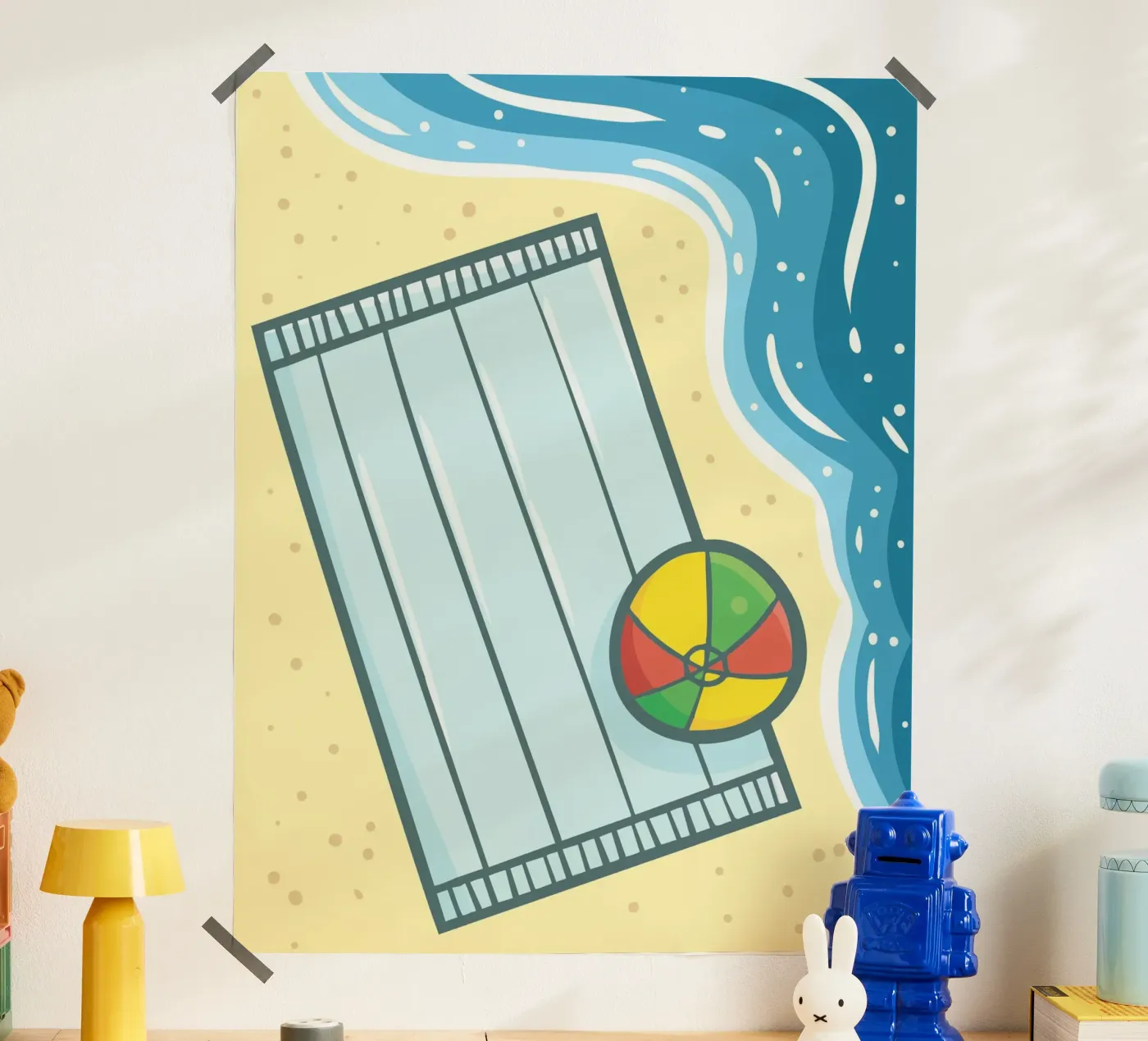 stuff on beach poster van marty