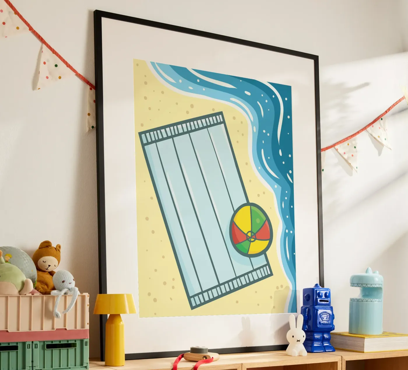 stuff on beach poster van marty