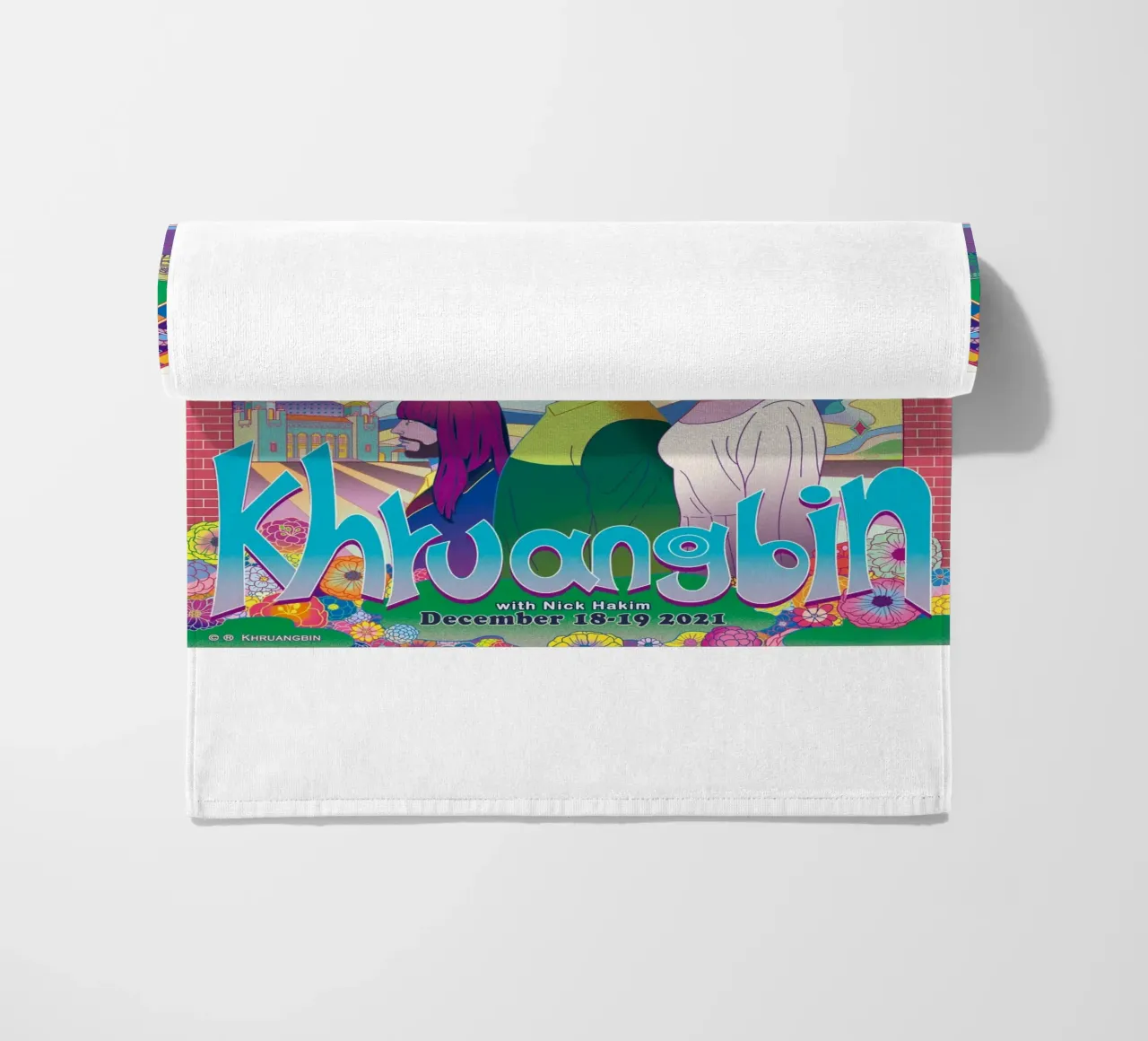Funky Dreams and Golden Strings beach towel by mamass