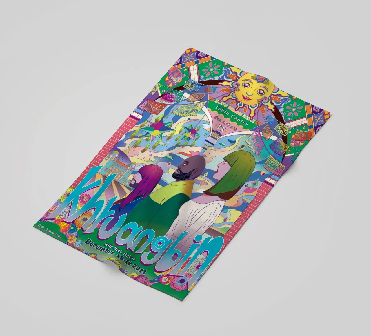 Funky Dreams and Golden Strings beach towel by mamass