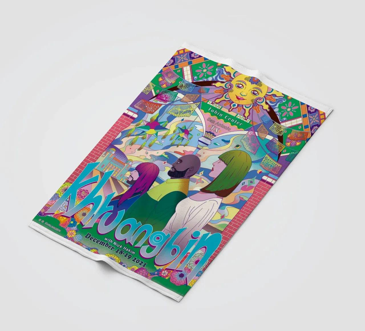 Funky Dreams and Golden Strings fleece blanket by mamass
