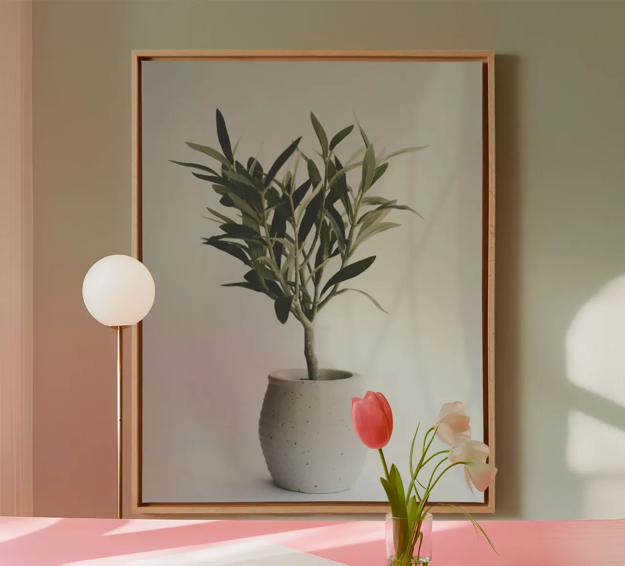 vase in shade canvas van marty