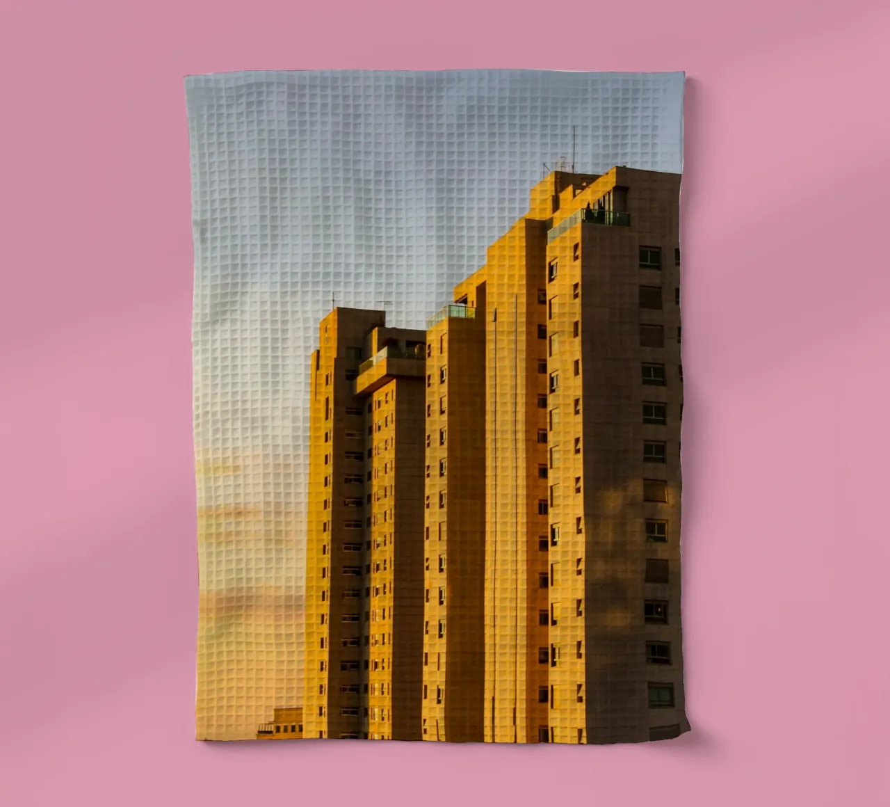 building in sunset canovaccio da cucina da marty