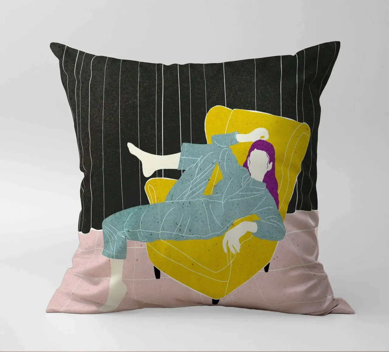 Sedia in velluto Lazy WOman Bujaboom cuscino da bujaboom