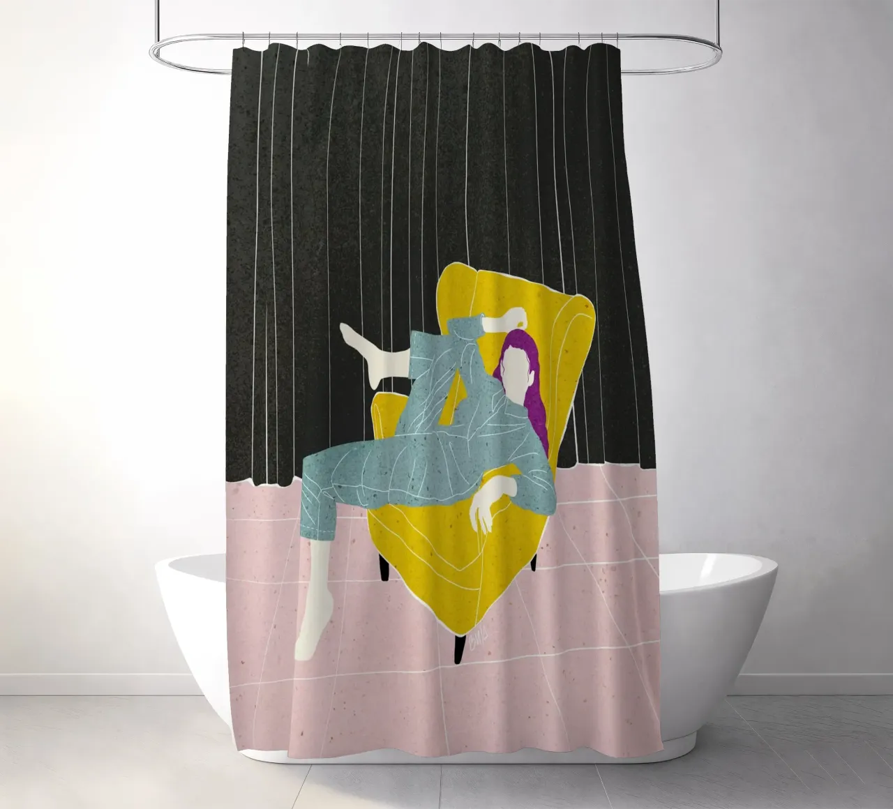 Sedia in velluto Lazy WOman Bujaboom tenda da doccia da bujaboom