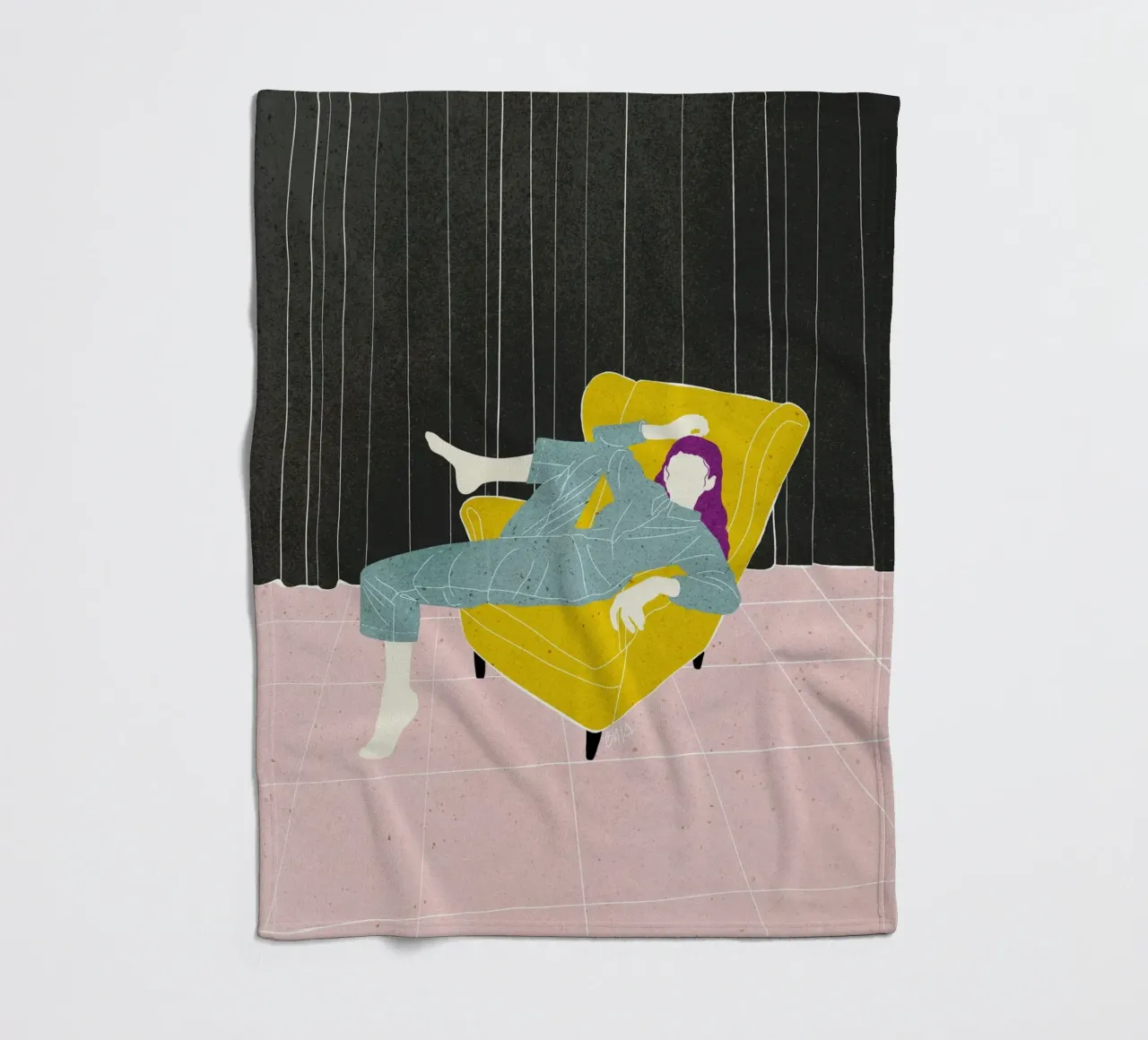 Sedia in velluto Lazy WOman Bujaboom coperta in pile da bujaboom