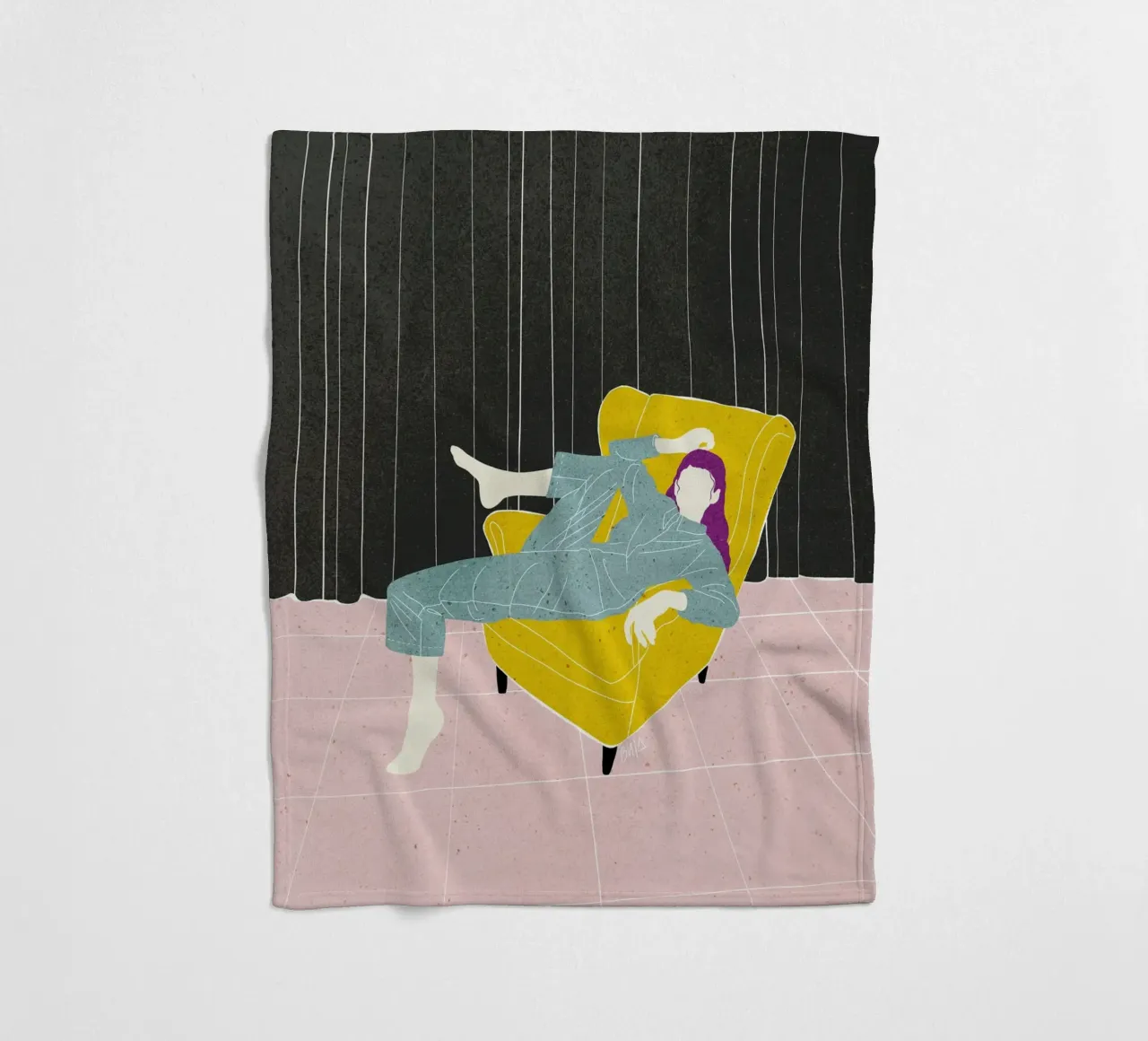 Sedia in velluto Lazy WOman Bujaboom coperta in pile da bujaboom