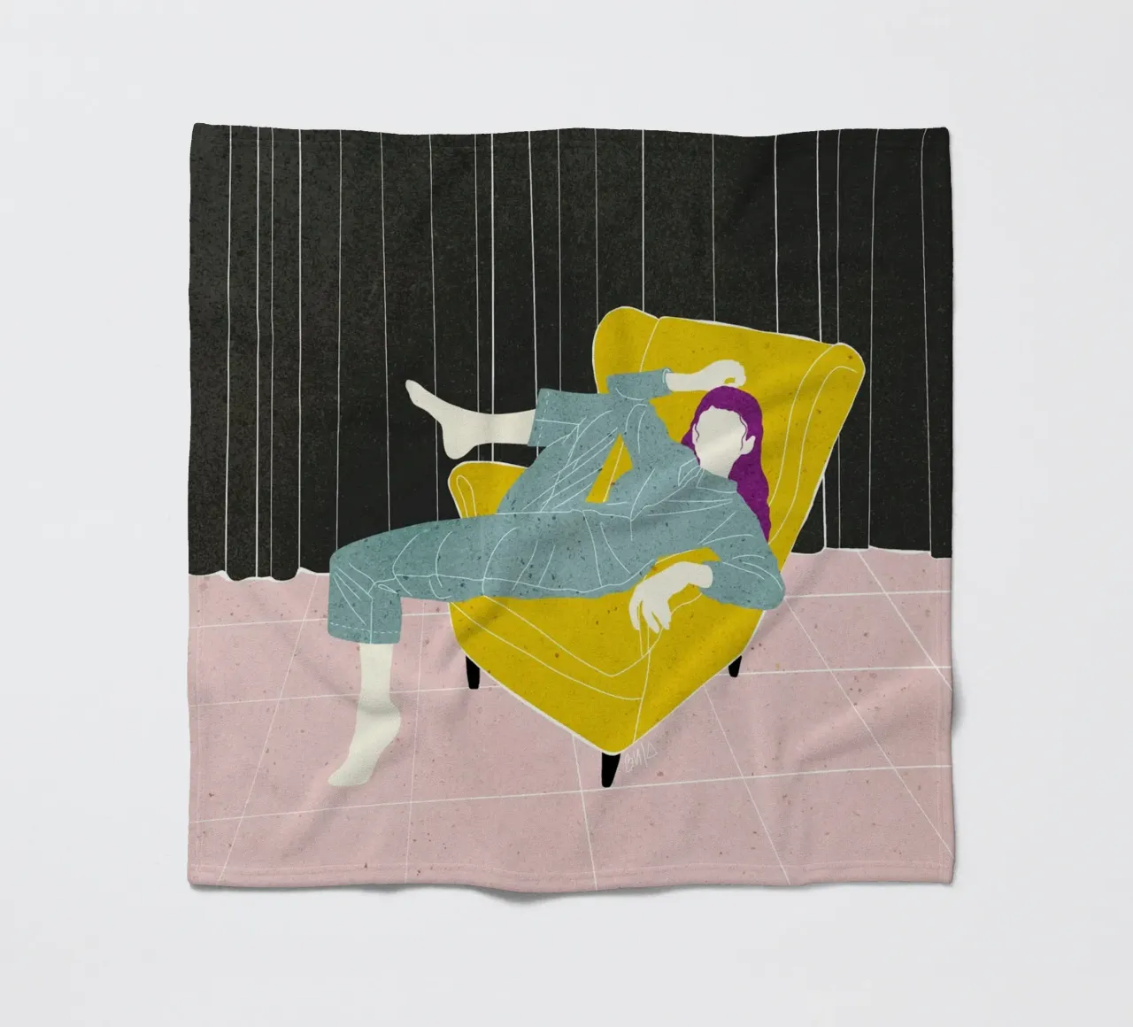 Sedia in velluto Lazy WOman Bujaboom coperta in pile da bujaboom