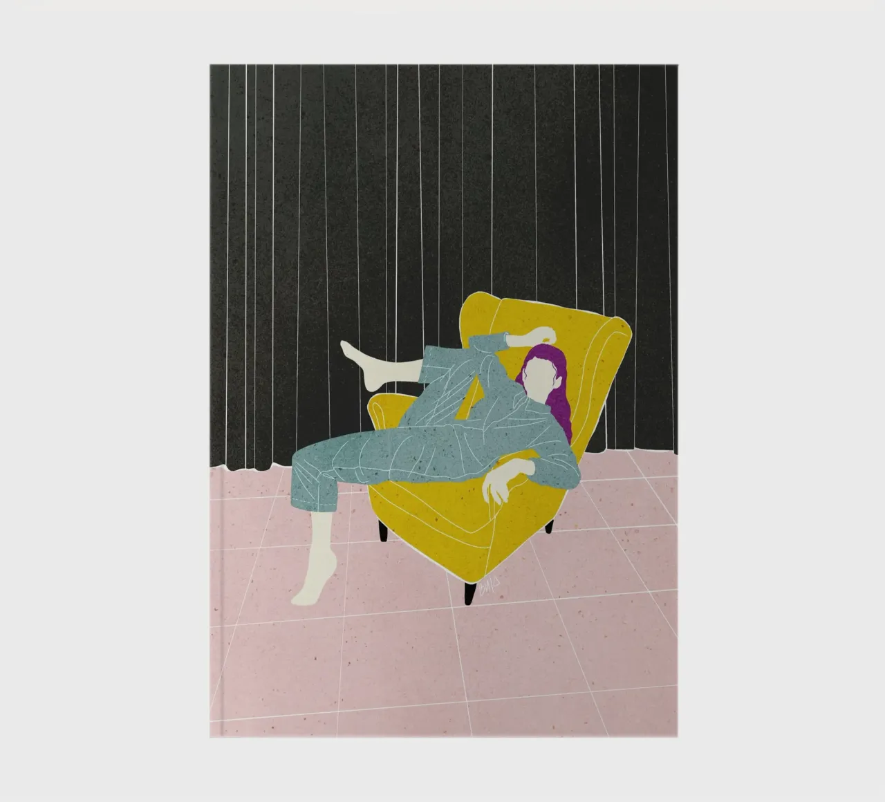 Lazy WOman Velvet Chair Bujaboom notebook by bujaboom