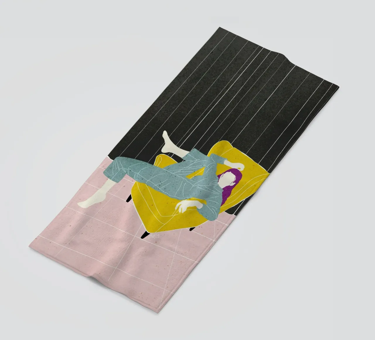 Chaise en velours Lazy WOman Bujaboom serviette de plage de bujaboom