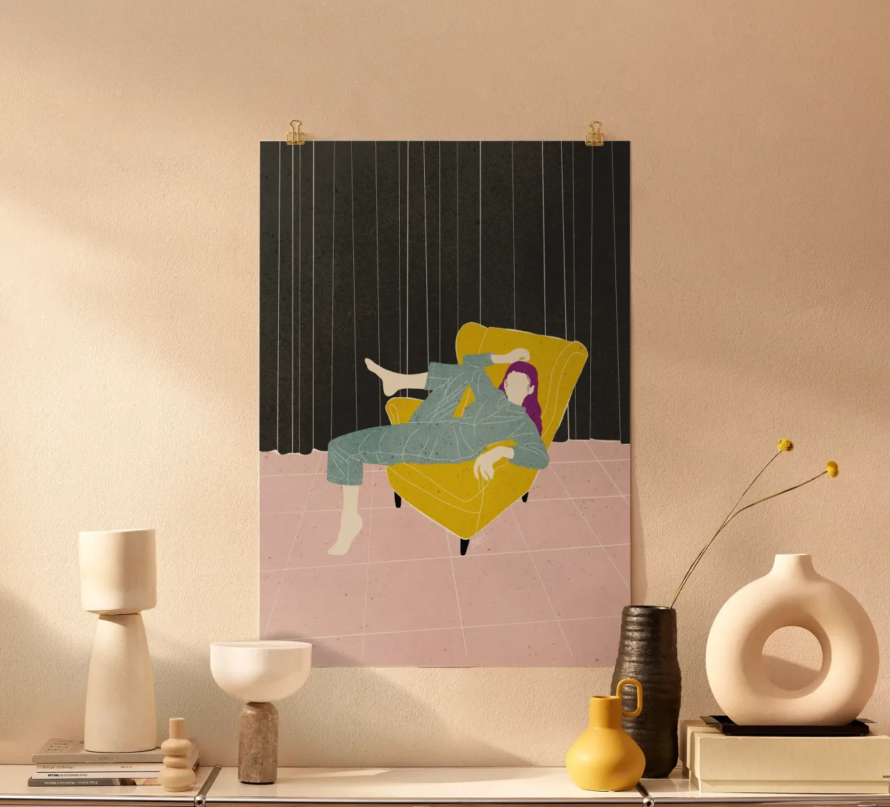 Sedia in velluto Lazy WOman Bujaboom poster da bujaboom