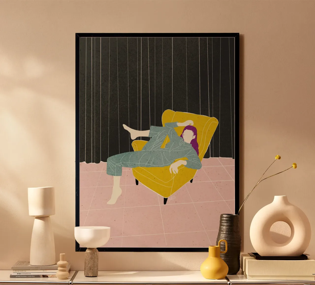 Sedia in velluto Lazy WOman Bujaboom poster da bujaboom