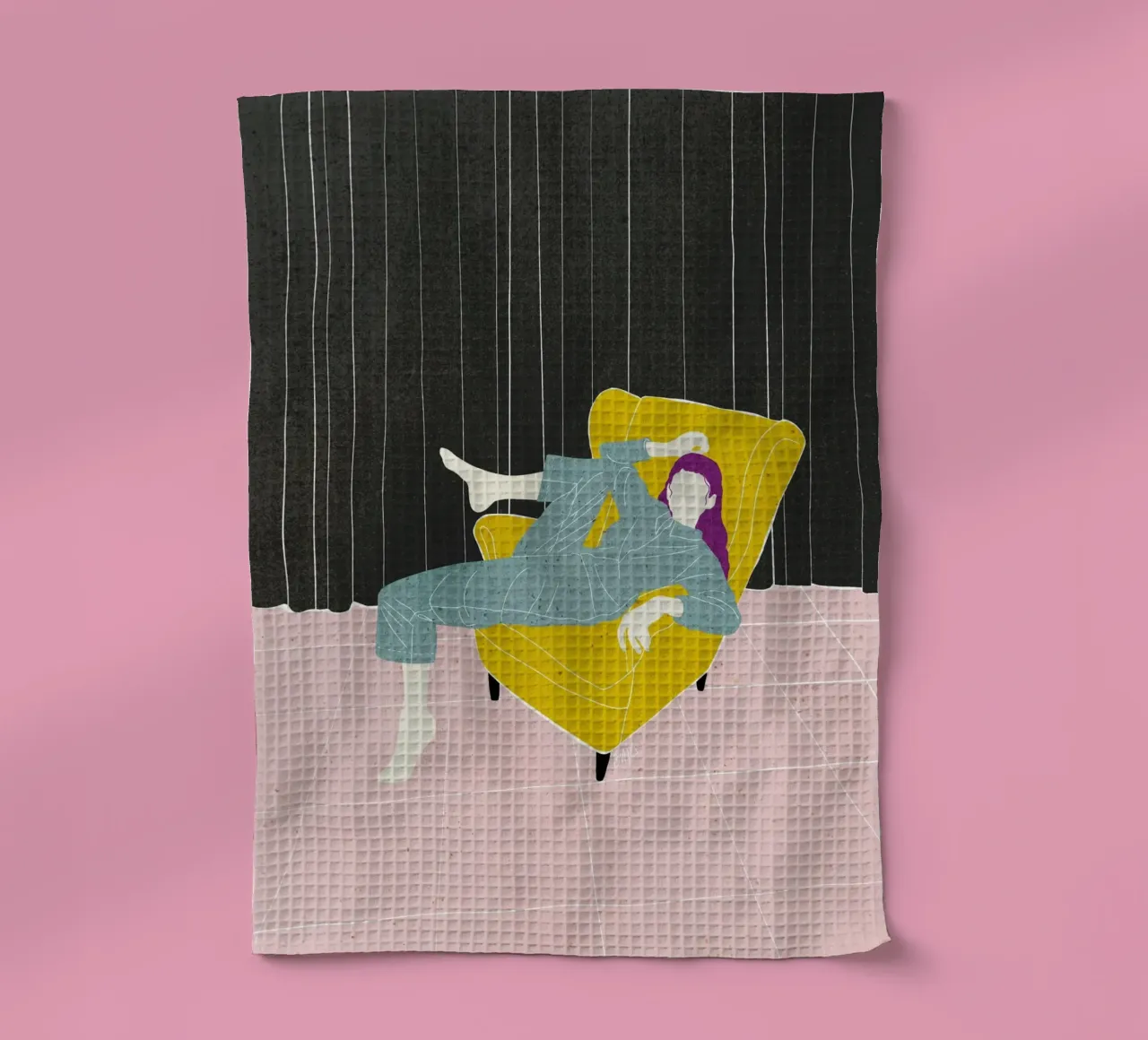 Lazy WOman Samtstuhl Bujaboom Geschirrtuch von bujaboom