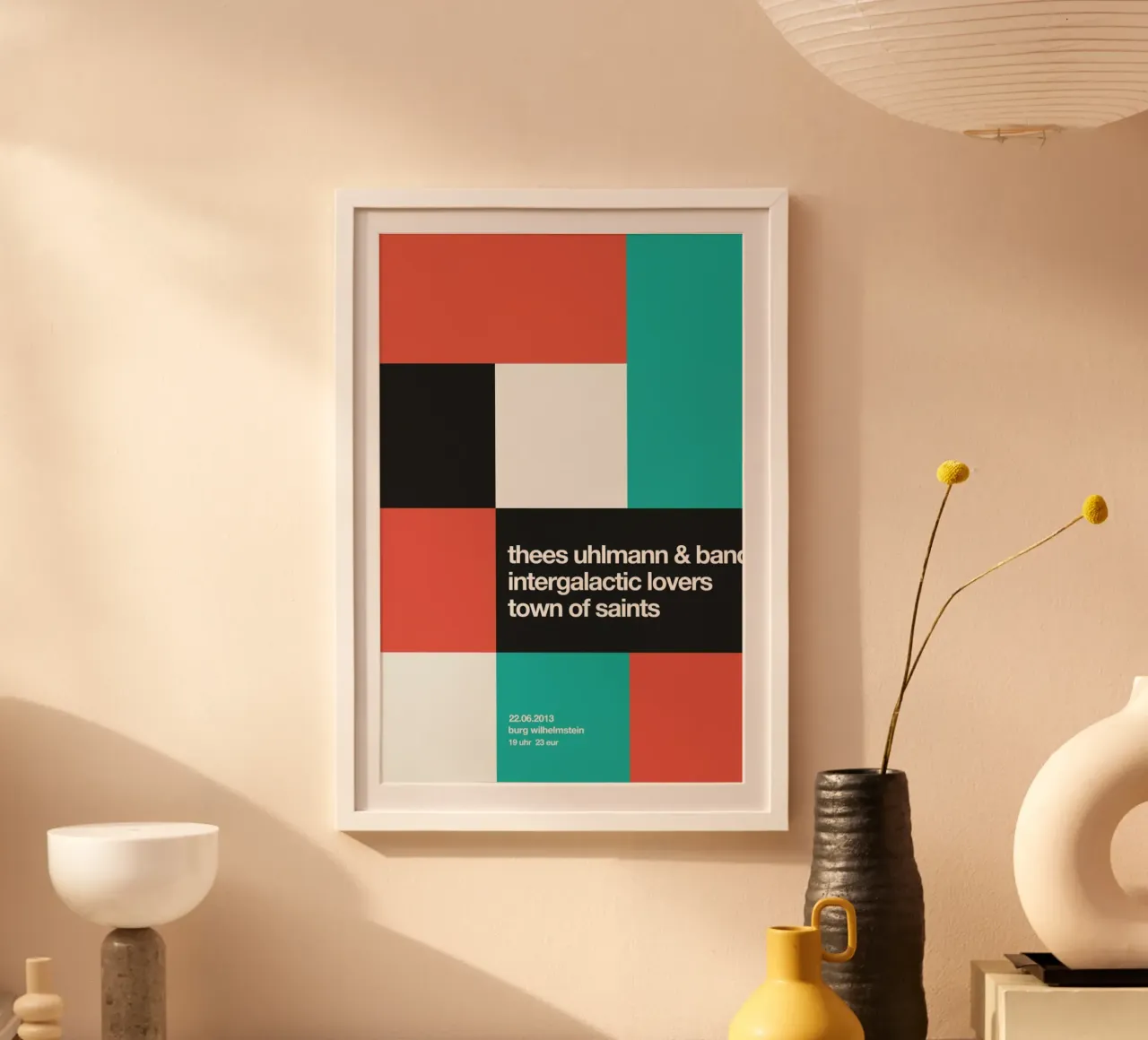 Thees Uhlmann & Band poster con telaio in legno da Stephan Kochs