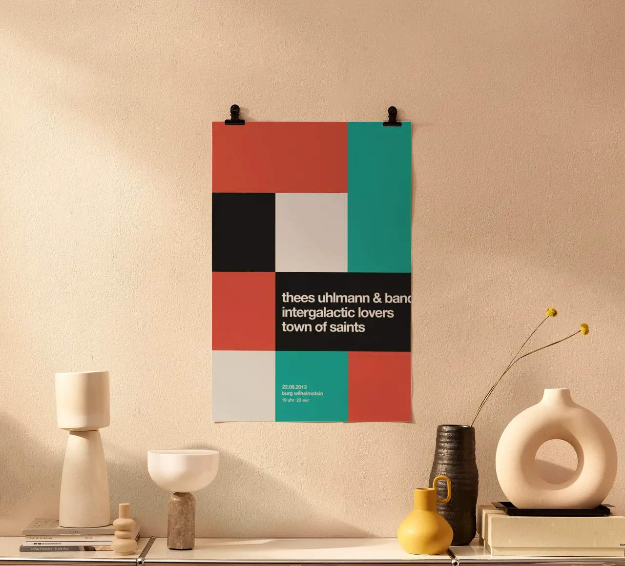 Thees Uhlmann & Band poster con telaio in legno da Stephan Kochs