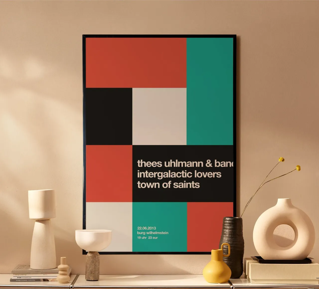 Thees Uhlmann & Band poster con telaio in legno da Stephan Kochs