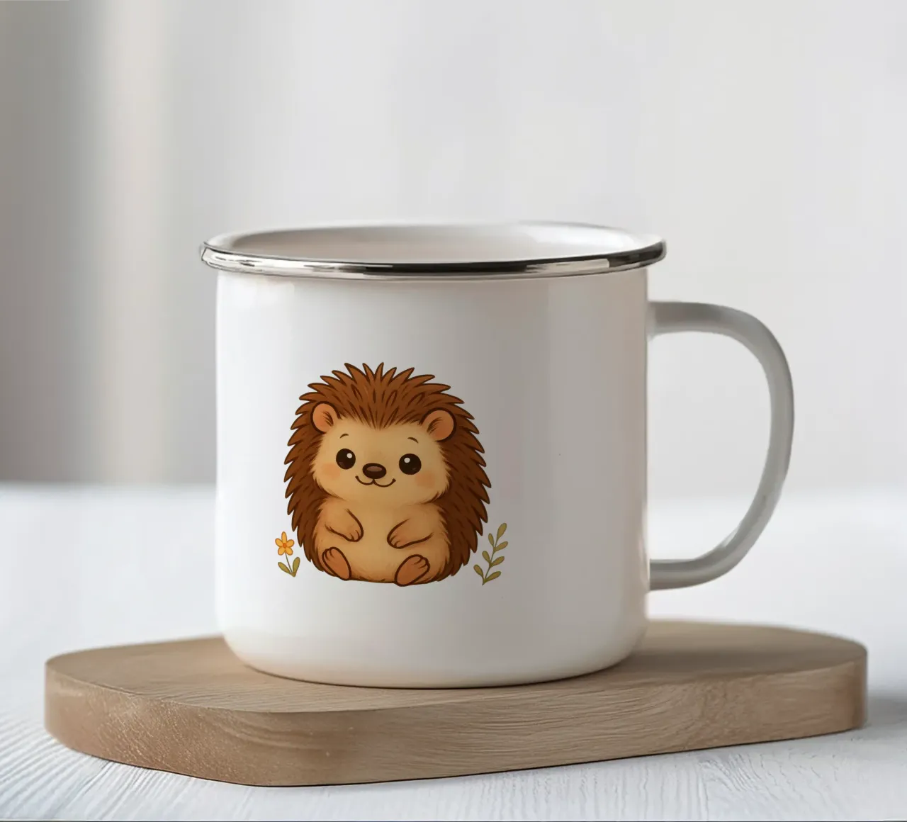 Accogliente riccio tazza in smalto da FluffyToons