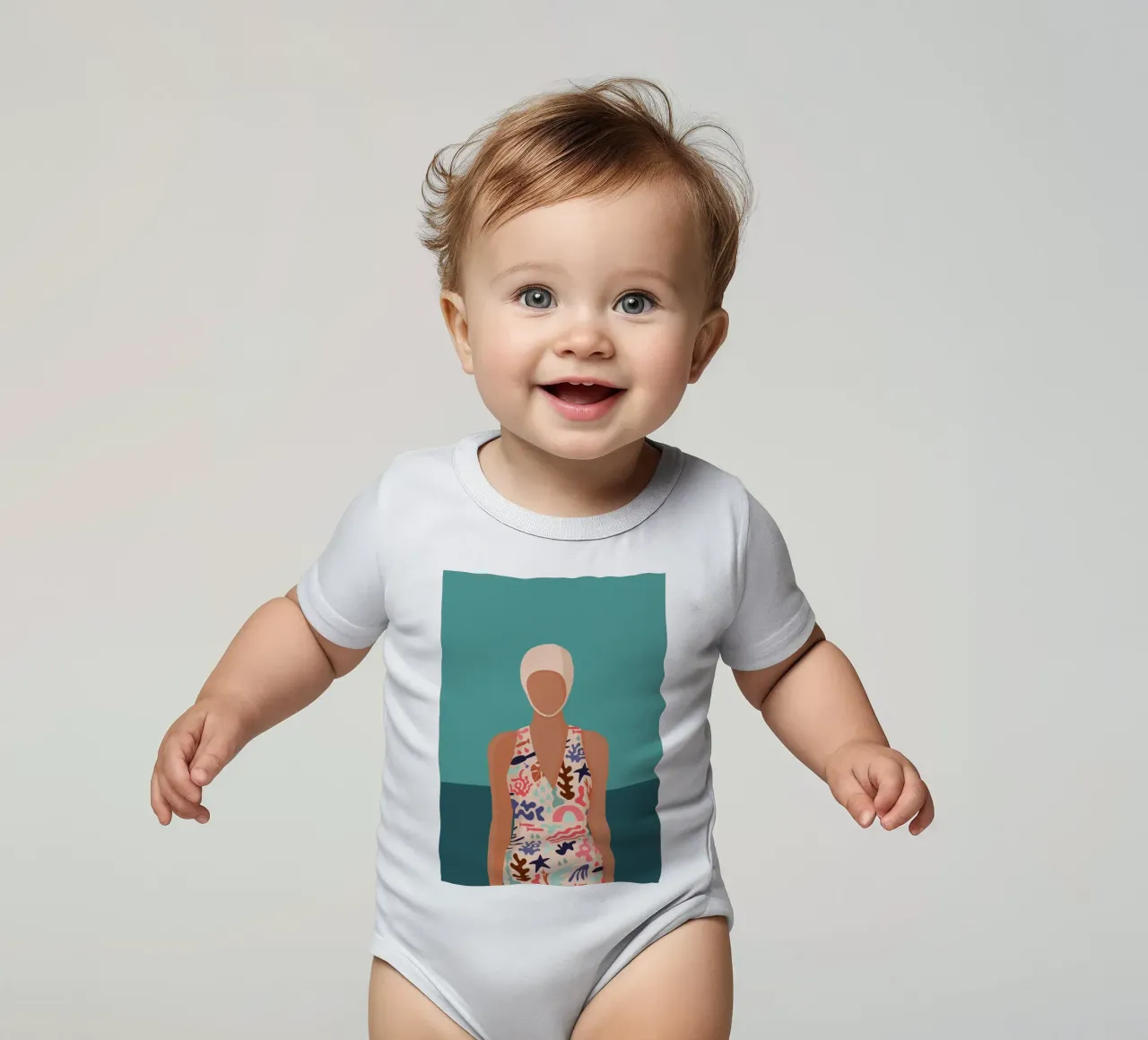 Design moderno e retrò con galleggiante Bujaboom body neonato maniche corte da bujaboom