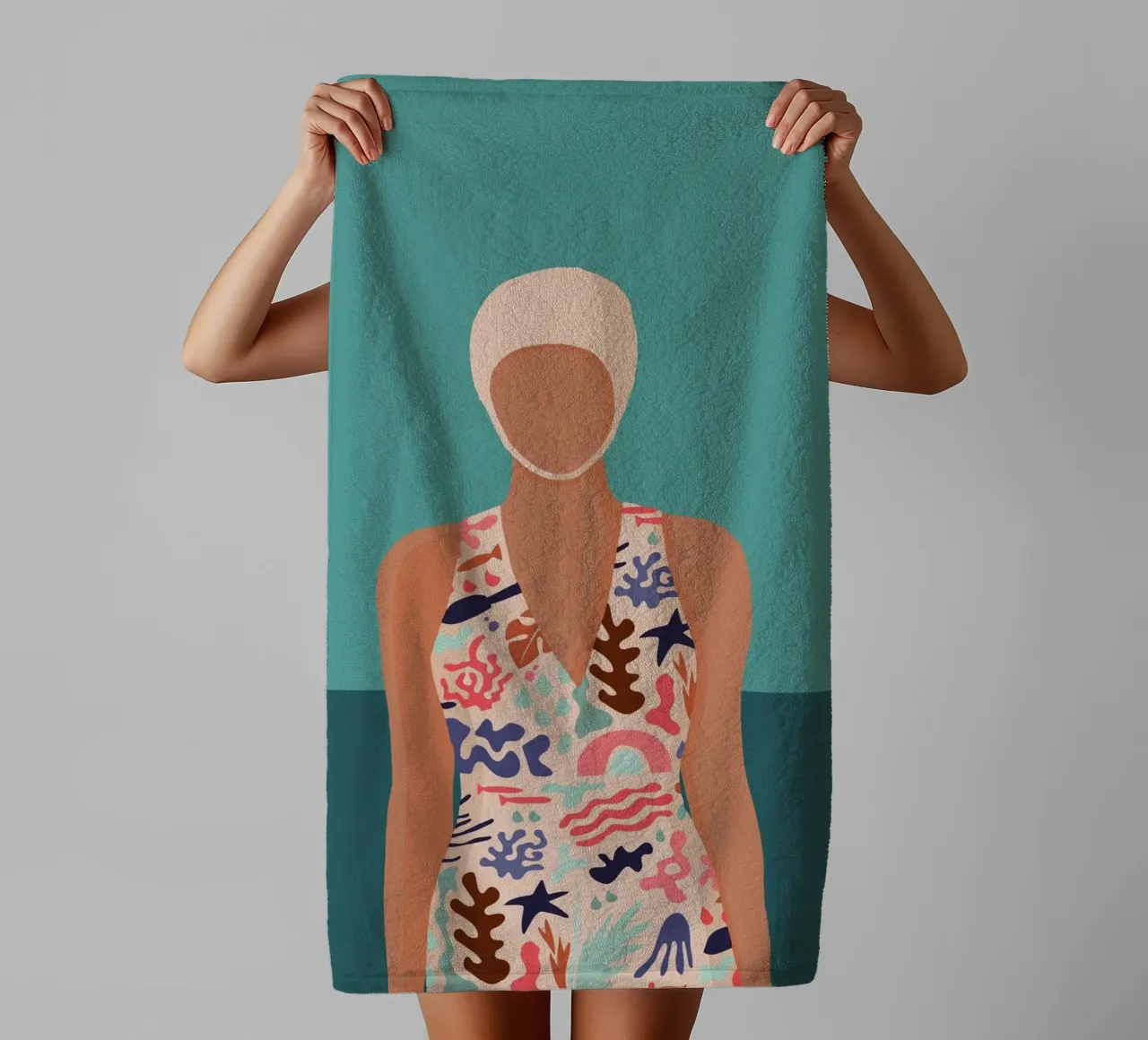 Modern retro design with Bujaboom float towel by bujaboom