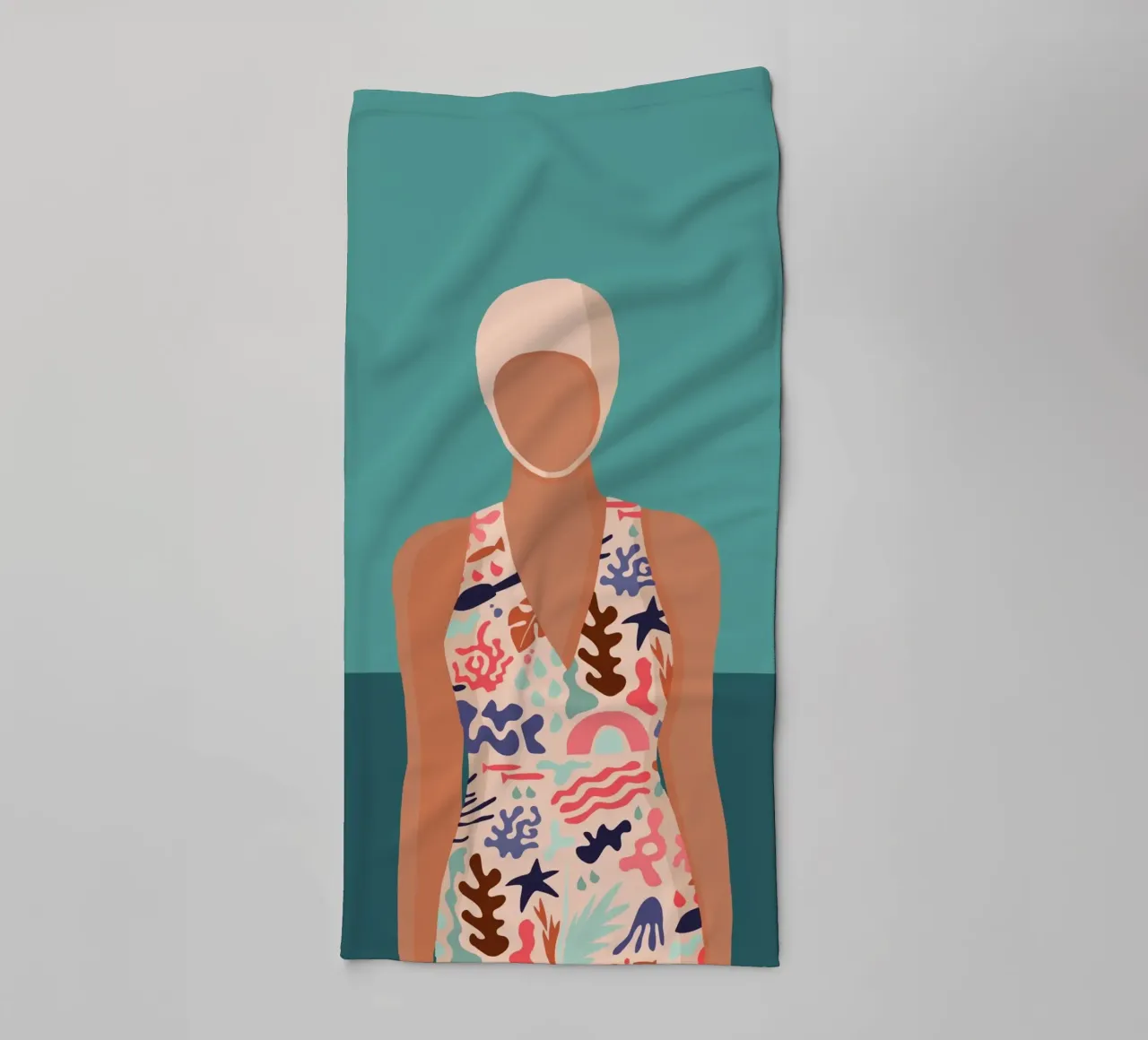 Modern retro design with Bujaboom float towel by bujaboom
