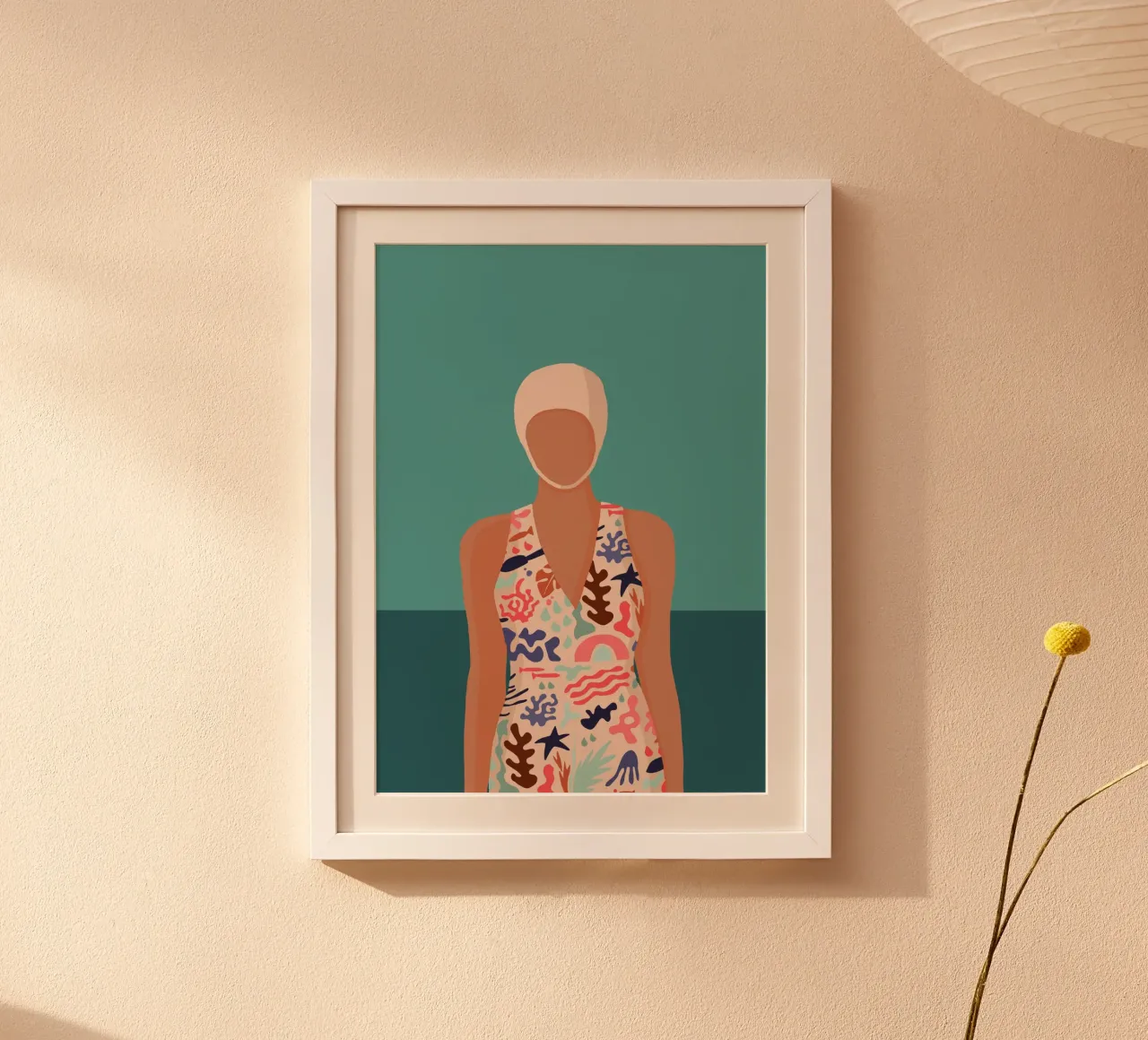 Modernes Retro Design mit Schwimmerin Bujaboom Poster von bujaboom