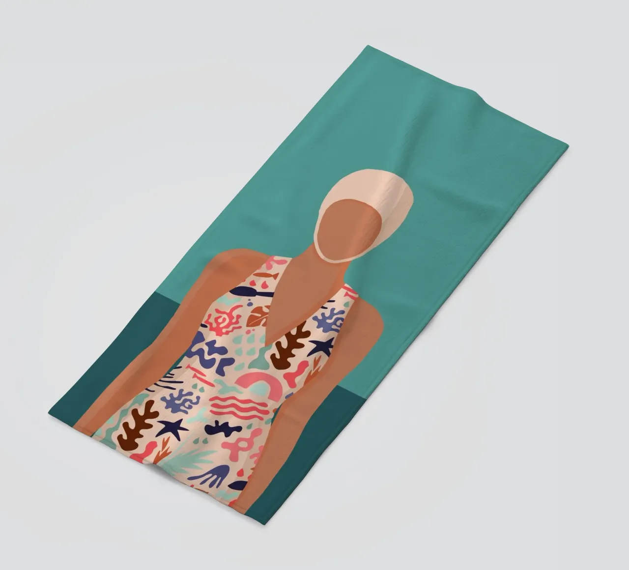 Modern retro design with Bujaboom float beach towel by bujaboom