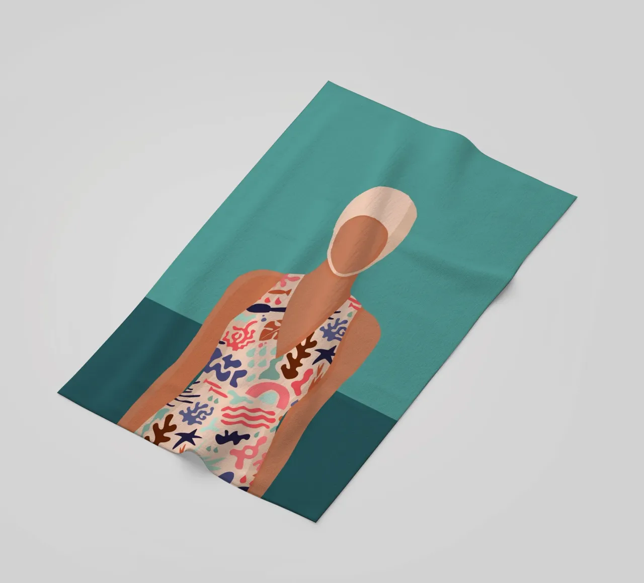 Modern retro design with Bujaboom float beach towel by bujaboom