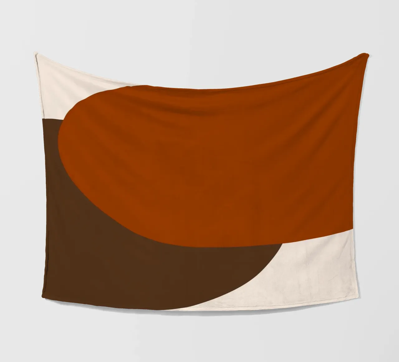 Burnt orange brown colorblocks coperta in pile da TijanaArtStudio88